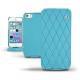 Housse cuir Apple iPhone 5S  - Bleu fluo - Couture