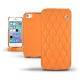 Housse cuir Apple iPhone 5S  - Orange fluo - Couture