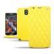 Custodia in pelle Samsung SM-N9000 Galaxy Note 3  - Jaune fluo - Couture