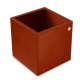 Leather pen pot - square - Orange Veggie