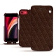 Apple iPhone SE (2020) leather case - Châtaigne - Couture ( Pantone 476C ) 