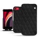 Apple iPhone SE (2020) leather case - Ebène - Couture ( Sleek P C12 - Black ) 
