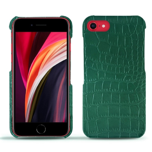 Le meilleur des coques en cuir pour Apple iPhone SE (2020/2022)Crocodile pino ( Pantone #173F35 ) 