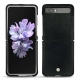 Samsung Galaxy Z Flip leather cover - Dark vintage ( Roughtcut - Black#5256 ) 