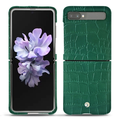 Custodia in pelle Samsung Galaxy Z FlipCrocodile pino ( Pantone #173F35 ) 