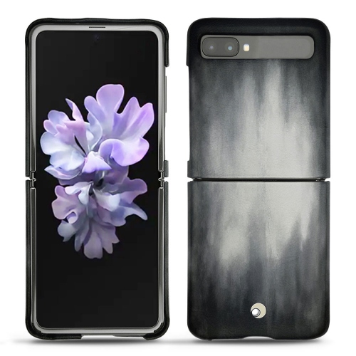 Noreve의 Samsung Galaxy Z Flip 용 가죽 보호대 (쉘, 케이스, 커버)Gris Patine