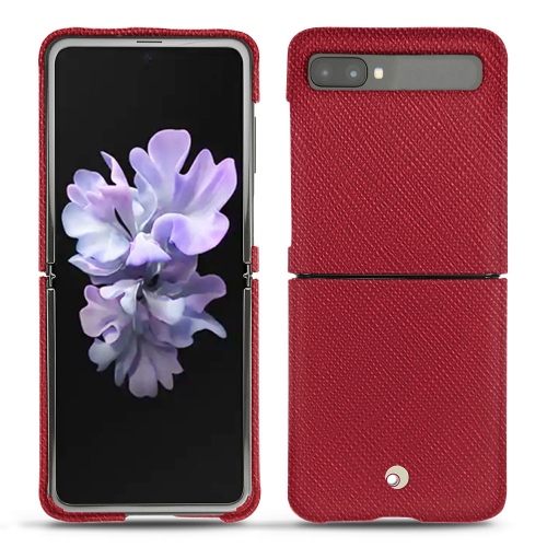 Noreve의 Samsung Galaxy Z Flip 용 가죽 보호대 (쉘, 케이스, 커버)Rouge passion ( Pantone #a6192e ) 