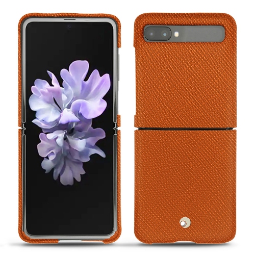 Samsung Galaxy Z Flip leather coversOrange vibrant ( Pantone #e36b39 ) 