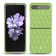 Samsung Galaxy Z Flip leather cover - Vert olive - Couture ( Nappa - Pantone 578U ) 
