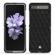 Funda de piel Samsung Galaxy Z Flip - Ebène - Couture ( Sleek P C12 - Black ) 