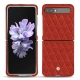 Coque cuir Samsung Galaxy Z Flip - Papaye - Couture ( Pantone 180C ) 
