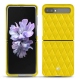 Coque cuir Samsung Galaxy Z Flip - Jaune fluo - Couture