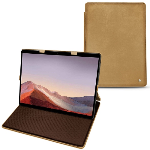 Custodia in pelle Microsoft Surface Pro XSable vintage ( Pantone #9b7340 ) 