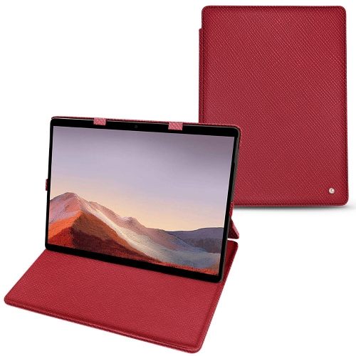 Microsoft Surface Pro X leather caseRouge passion ( Pantone #a6192e ) 