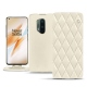 Housse cuir OnePlus 8 Pro - Blanc - Couture ( Bologna - White ) 