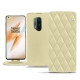 OnePlus 8 Pro leather case - Beige - Couture ( Nappa - Pantone 7502C ) 