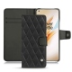 OnePlus 8 Pro leather case - Noir - Couture ( Nappa - Black ) 