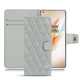 Custodia in pelle OnePlus 8 Pro - Gris - Couture ( Nappa - Pantone W428C ) 