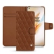 OnePlus 8 Pro leather case - Marron - Couture ( Nappa - Pantone 1615C ) 