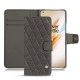 Housse cuir OnePlus 8 Pro - Anthracite - Couture ( Pantone 424C ) 