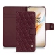 OnePlus 8 Pro leather case - Lie de vin - Couture ( Pantone 5115C ) 