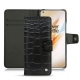 Housse cuir OnePlus 8 Pro - Crocodile nero