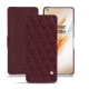 OnePlus 8 Pro leather case - Lie de vin - Couture ( Pantone 5115C ) 