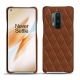 OnePlus 8 Pro leather cover - Marron - Couture ( Nappa - Pantone 1615C ) 