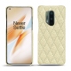 レザーケース OnePlus 8 Pro - Ivoire - Couture ( Sleek P C12 - White ) 