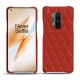 OnePlus 8 Pro leather cover - Papaye - Couture ( Pantone 180C ) 