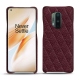 OnePlus 8 Pro leather cover - Lie de vin - Couture ( Pantone 5115C ) 