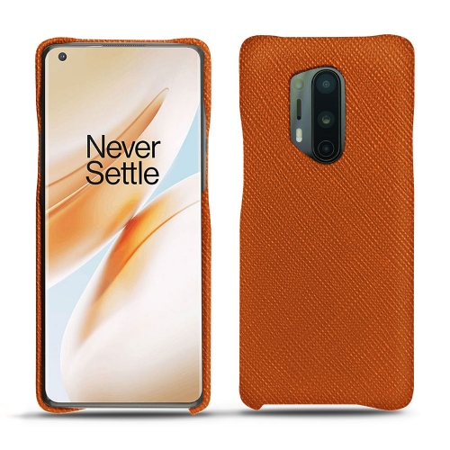 OnePlus 8 Pro용 가죽 케이스Orange vibrant ( Pantone #e36b39 ) 