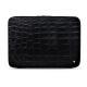 Leather sleeve for 13' laptop - Griffe 2 - Crocodile nero