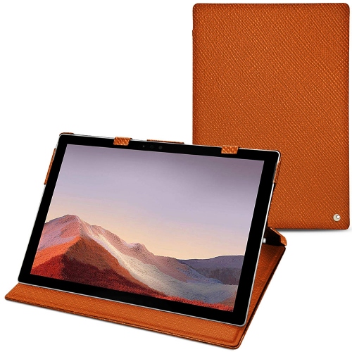 Capa em pele Microsoft Surface Pro 7Orange vibrant ( Pantone #e36b39 ) 