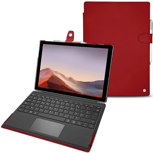 Lederschutzhülle Microsoft Surface Pro 7Rouge ( Nappa - Pantone #d50032 ) 