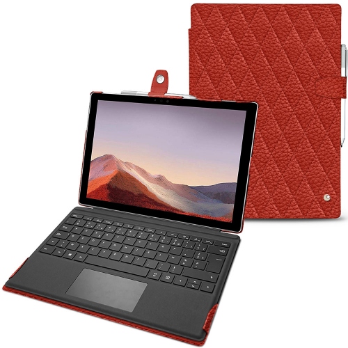Lederschutzhülle Microsoft Surface Pro 7Papaye - Couture ( Pantone #b54317 ) 