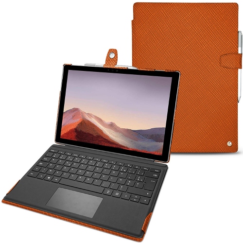 Capa em pele Microsoft Surface Pro 7Orange vibrant ( Pantone #e36b39 ) 