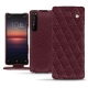Sony Xperia 1 II leather case - Lie de vin - Couture ( Pantone 5115C ) 