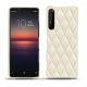 Sony Xperia 1 II leather cover - Blanc - Couture ( Bologna - White ) 