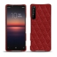 Sony Xperia 1 II leather cover - Tomate - Couture ( Pantone 187C ) 