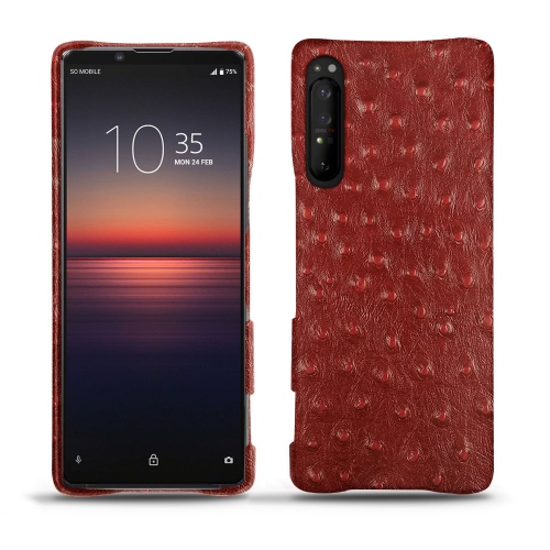 Dress up your Xperia 1 II with the Noreve hullsAutruche ciliegia ( Pantone #a4343a ) 