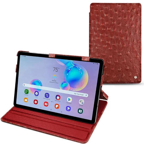 Leather Case for Samsung Galaxy Tab S6 LiteAutruche ciliegia ( Pantone #a4343a ) 