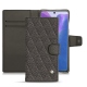 Housse cuir Samsung Galaxy Note20 - Anthracite - Couture ( Pantone 424C ) 