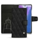 Samsung Galaxy Note20 leather case - Negre poudro - Couture