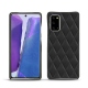 가죽 커버 Samsung Galaxy Note20 - Noir - Couture ( Nappa - Black ) 