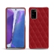 Coque cuir Samsung Galaxy Note20 - Rouge - Couture ( Nappa - Pantone 199C ) 