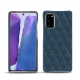 Coque cuir Samsung Galaxy Note20 - Indigo - Couture ( Pantone 303U ) 