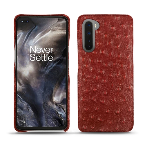 Leather shells for OnePlus NordAutruche ciliegia ( Pantone #a4343a ) 