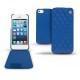 Housse cuir Apple iPhone 5  - Bleu océan - Couture ( Nappa - Pantone 293C ) 