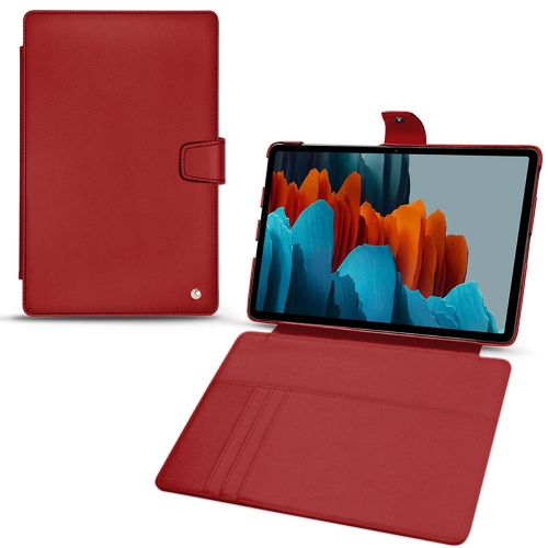 Copri portafogli in pelle per Samsung Galaxy Tab S7 PlusRouge ( Nappa - Pantone #d50032 ) 